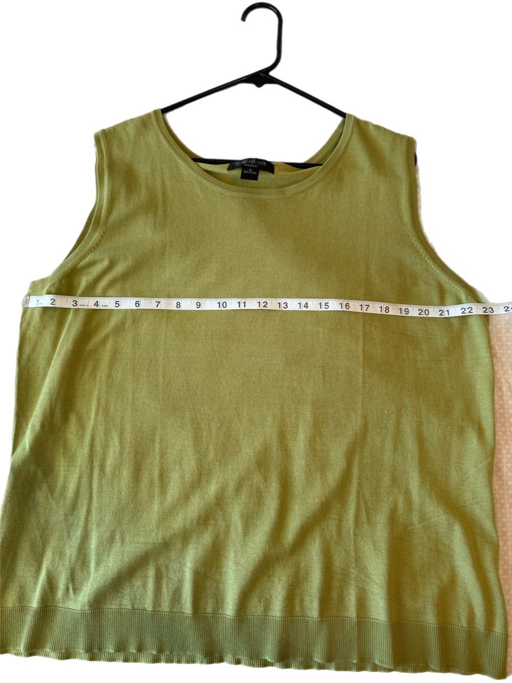 August Silk Olive Green Silk Blend Knit Top NWOT Size 3X - Picture 5 of 11